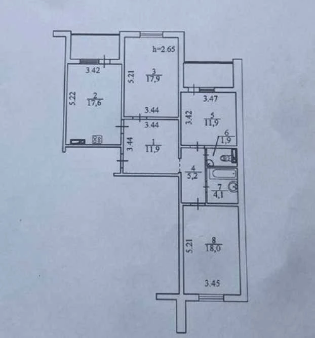 No % Sale of 3-room apartment in The Lakes residential complex, Yasynuvatsky St. 11