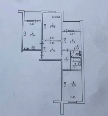 No % Sale of 3-room apartment in The Lakes residential complex, Yasynuvatsky St. 11