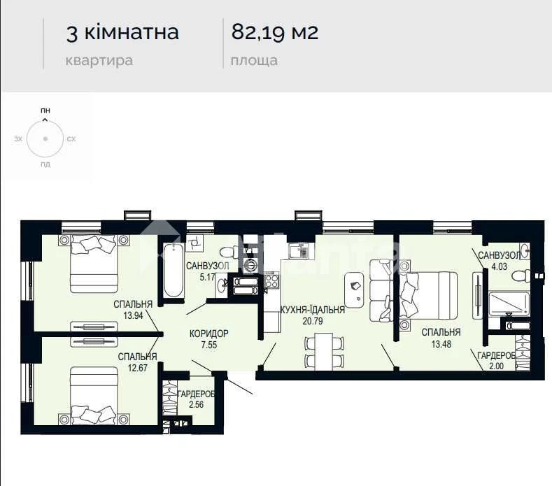 Продаж 3-кімнатної квартири в престижному ЖК Viking Hills на