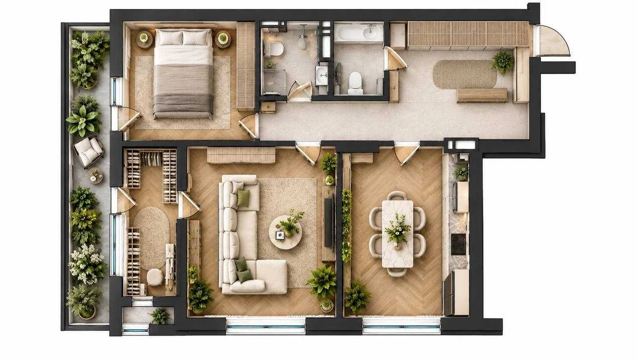 Sale of Greenville Park business class residential complex (Greenville) with a terrace