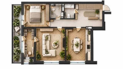 Sale of Greenville Park business class residential complex (Greenville) with a terrace