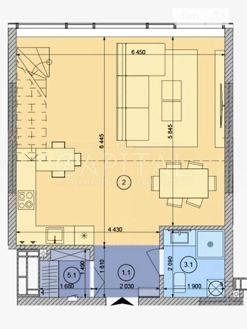 Sale of 2-room apartment 119.55 sq. m. on Vasylkivska Street 103 •