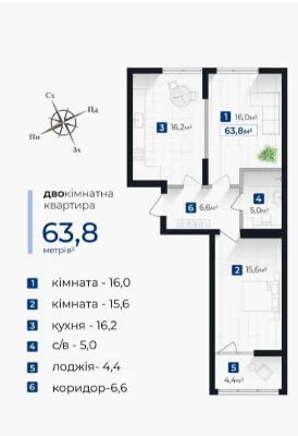 Продаж 2 кім.квартири в новому сучасному ЖК Senat