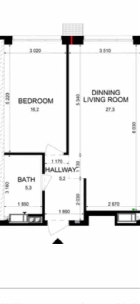 1-room apartment for sale in a newly built house, Dniprovs
