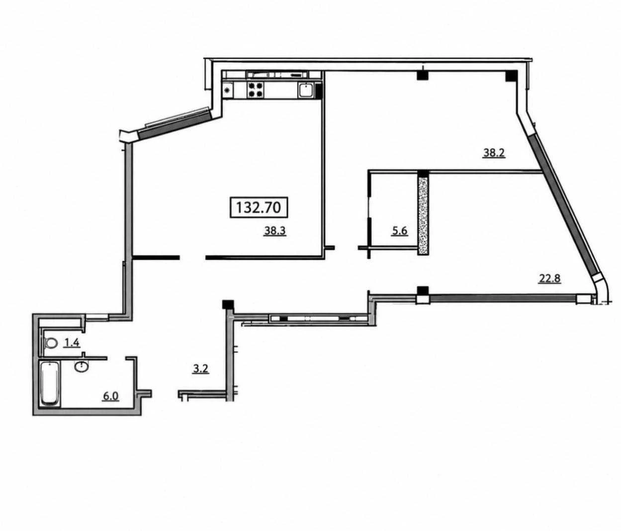 3-комнатная 132,7 м² на Французском бульваре - бизнес-класс,