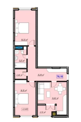 Spacious 2-sided 2-bedroom apartment | Є Оселя | Individual gas heating