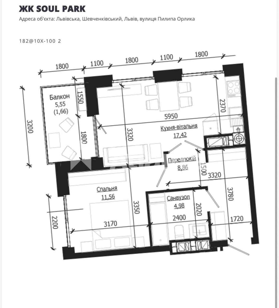 Sale of 1-room apartment in a modern business class building
