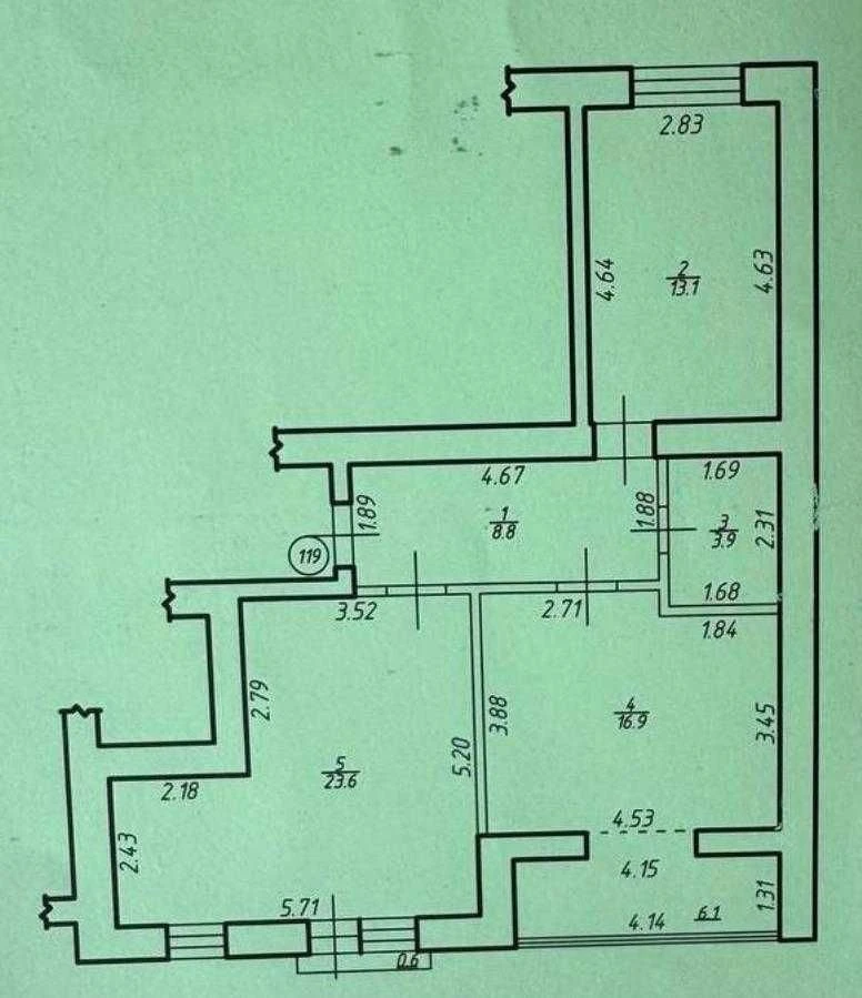 RENTED 2-room apartment with kitchenette