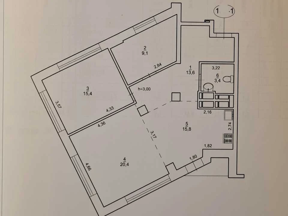 Квартира. Михайла Бойчука, 79 м²