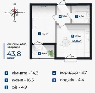 ЖК Козацький БЕЗ ДОПЛАТ 1к квартира готова