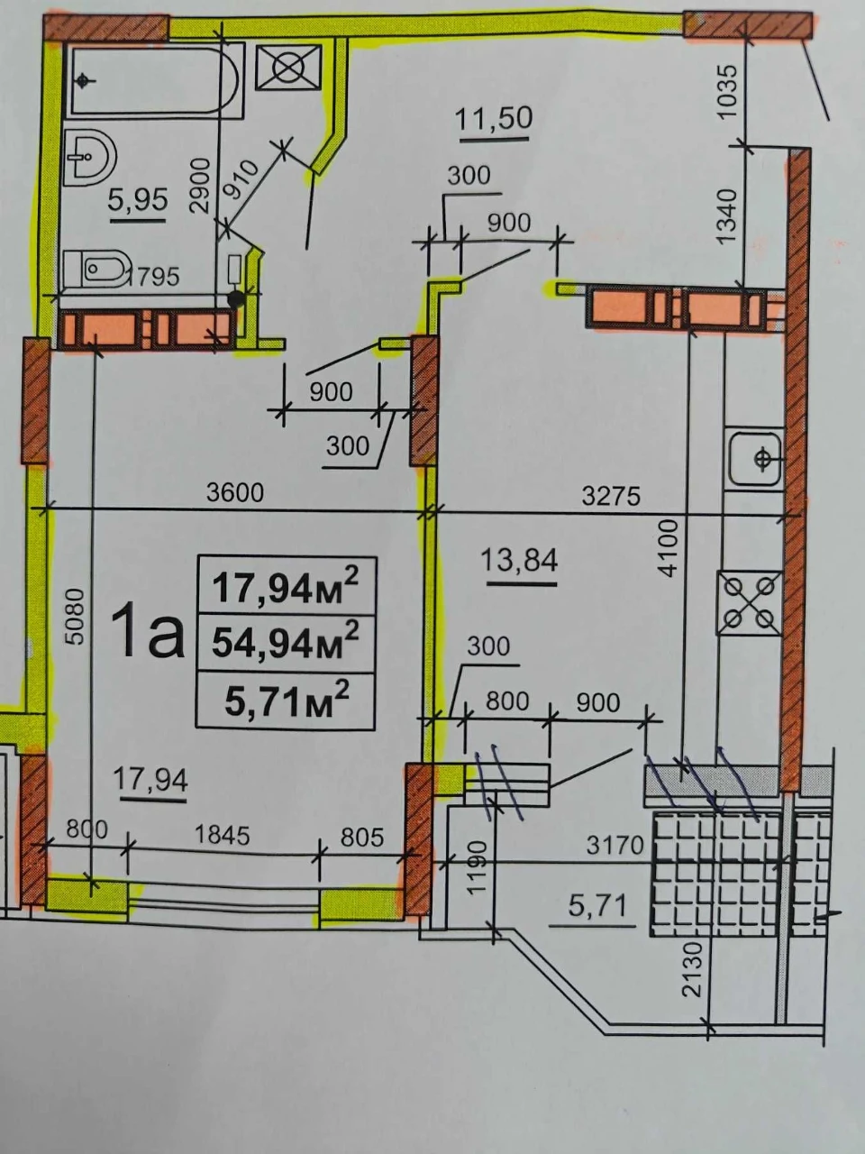 Продажа видової 1-кімнатної квартири, ЖК "Надія", Митниця, Ж