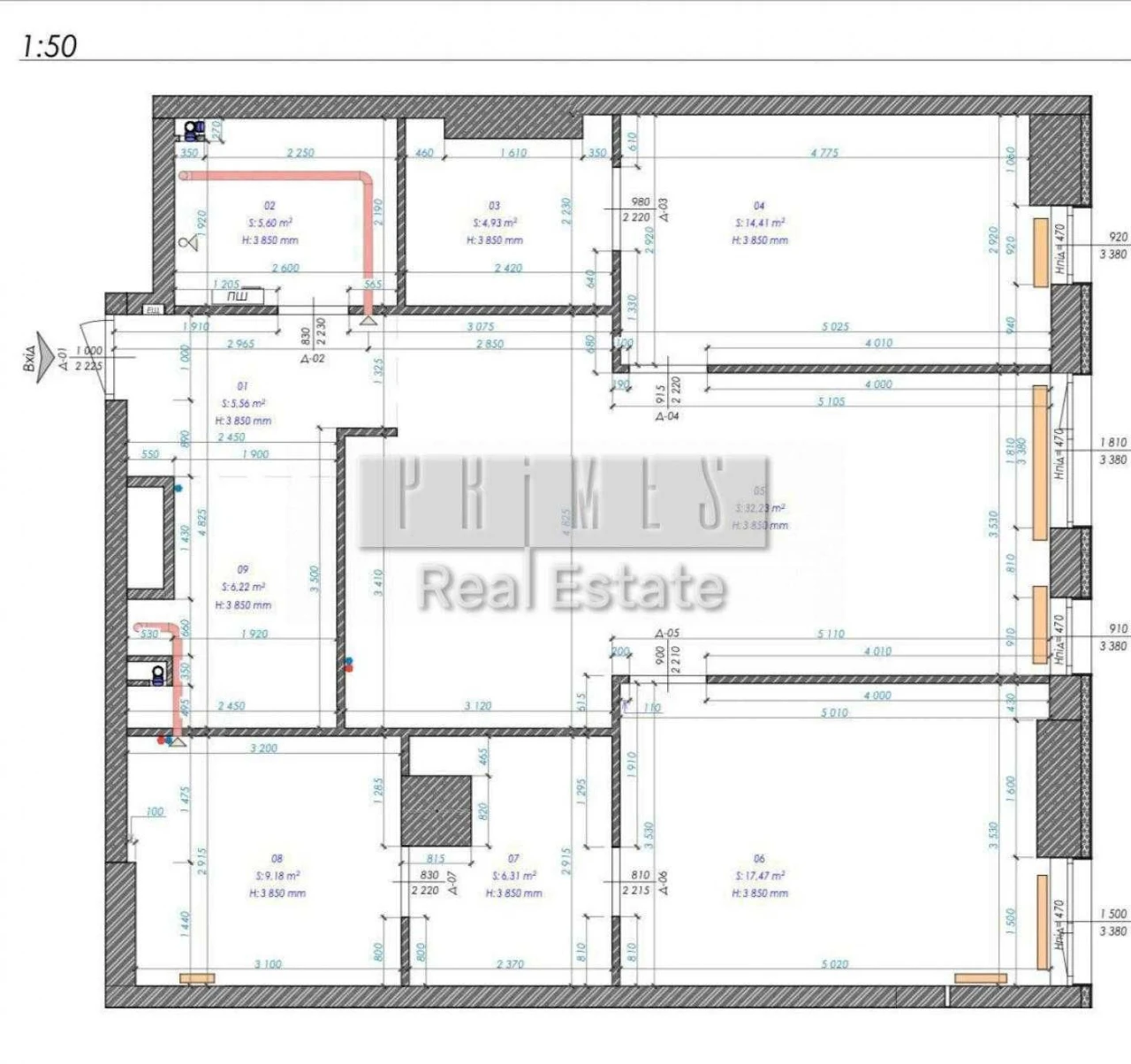 Sale of a 3-room apartment in the TRIIINITY residential complex, 100 sq m, low floor