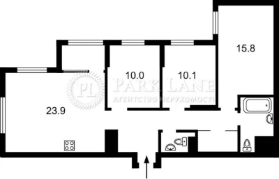 Sale of a 3-room apartment in the Seven Dniprovska Naberezhna 18-A, Darni