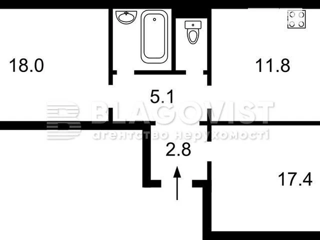 Sale of 2-room apartment 63.1 sq. m on Dragomanova Street 1K • ID 34