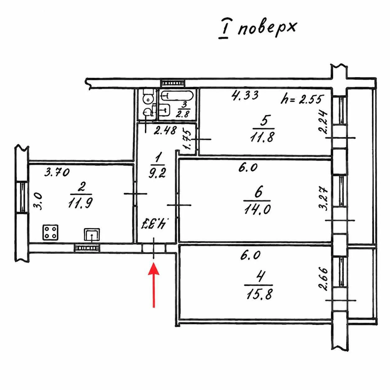 3-комнатная 75,6 м² в кирпичном доме, Приморский район.