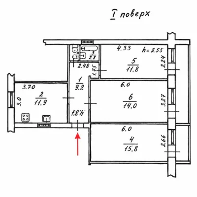 3-комнатная 75,6 м² в кирпичном доме, Приморский район.