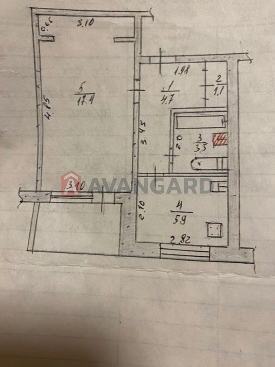1-room apartment for sale, 5/9. Borodin.