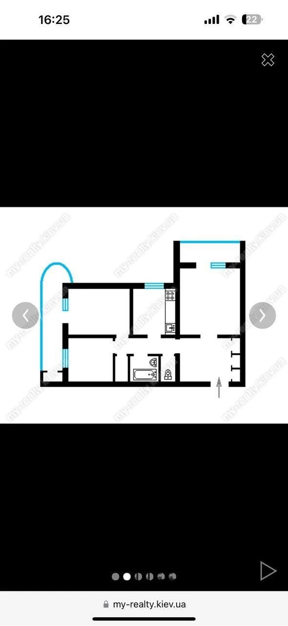Rent 3-bedroom apartment 76 m², Vydradnyi Prospect, 55