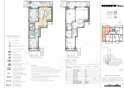 Продаж нової 2к квартири 75 м² в інноваційному парку