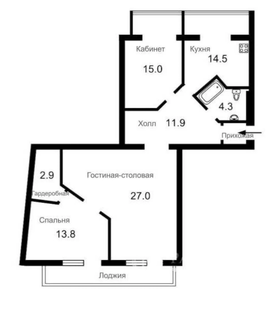 Продажа - шикарная видовая квартира 3-ком, 103 м кв., Больша