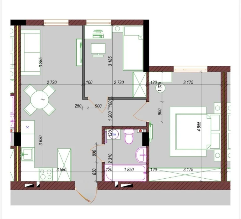 Sale of a modern 2-bedroom apartment, 51.5 m² in residential complex "Kvadrat"