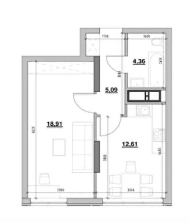 Продам видову квартиру бізнес-класу 41 м2 ЖК Nordica Residen