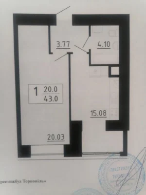 Sale of a 1-bedroom apartment, 43 sq.m, ЖК Kolorovy