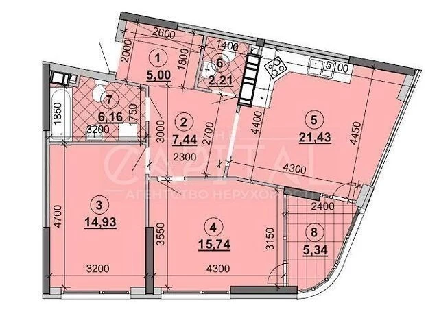 For sale 2-room apartment 80 sq. m. on Knyazhyi Zaton street • ID 346661