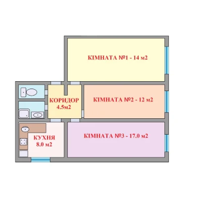 Продажа 3-комнатной квартиры 59 м², Соборности просп., 11