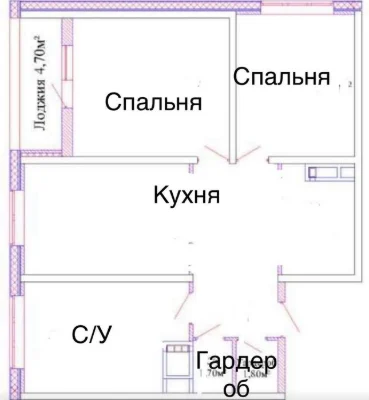 Продам 2-комнатную квартиру 86 м² с кухней-гостиной, Горизон