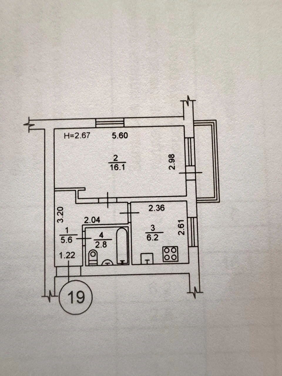 Sale of a 1-bedroom apartment 32.4 sq m, Osipovskogo St., 3B