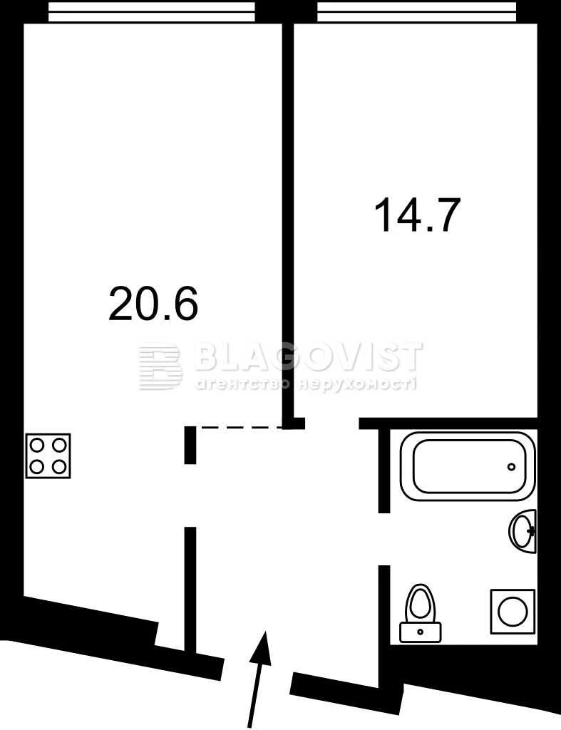 Sale 1 room, Prychna 14, ЖК Great, Oskoroky