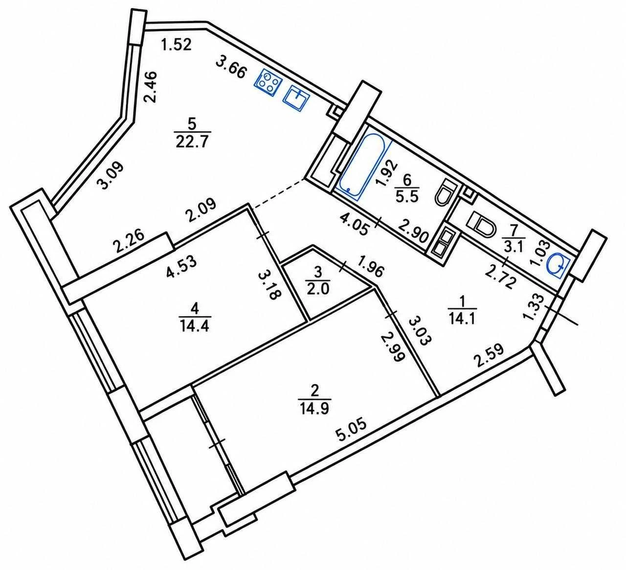 Продаж 2-кімнатної квартири в ЖК бізнес-класу "Manhattan Cit