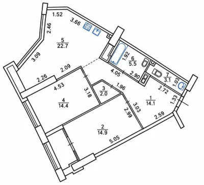 Продаж 2-кімнатної квартири в ЖК бізнес-класу "Manhattan Cit
