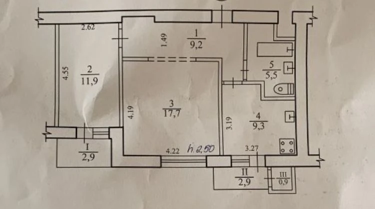 For sale: 2-room apartment, 57 sq.m.