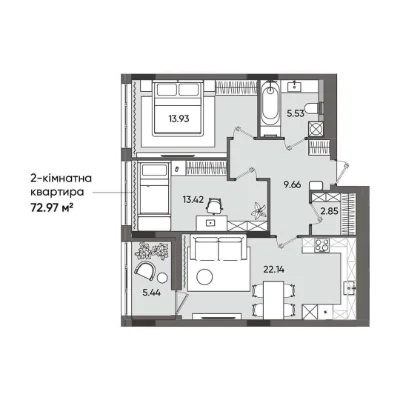 Продаж 2-кімнатного апартаменту в ЖК Orlan Residents