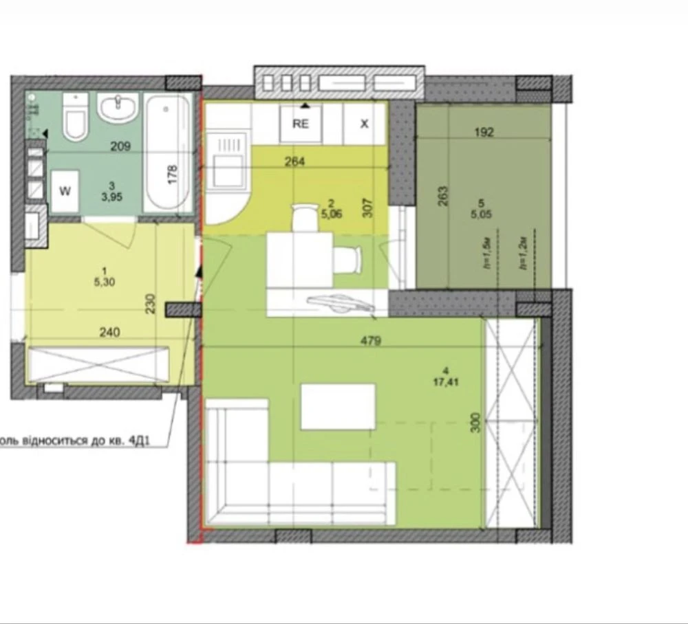 Studio with a private terrace in the "Comfort Town" residential complex - No commission