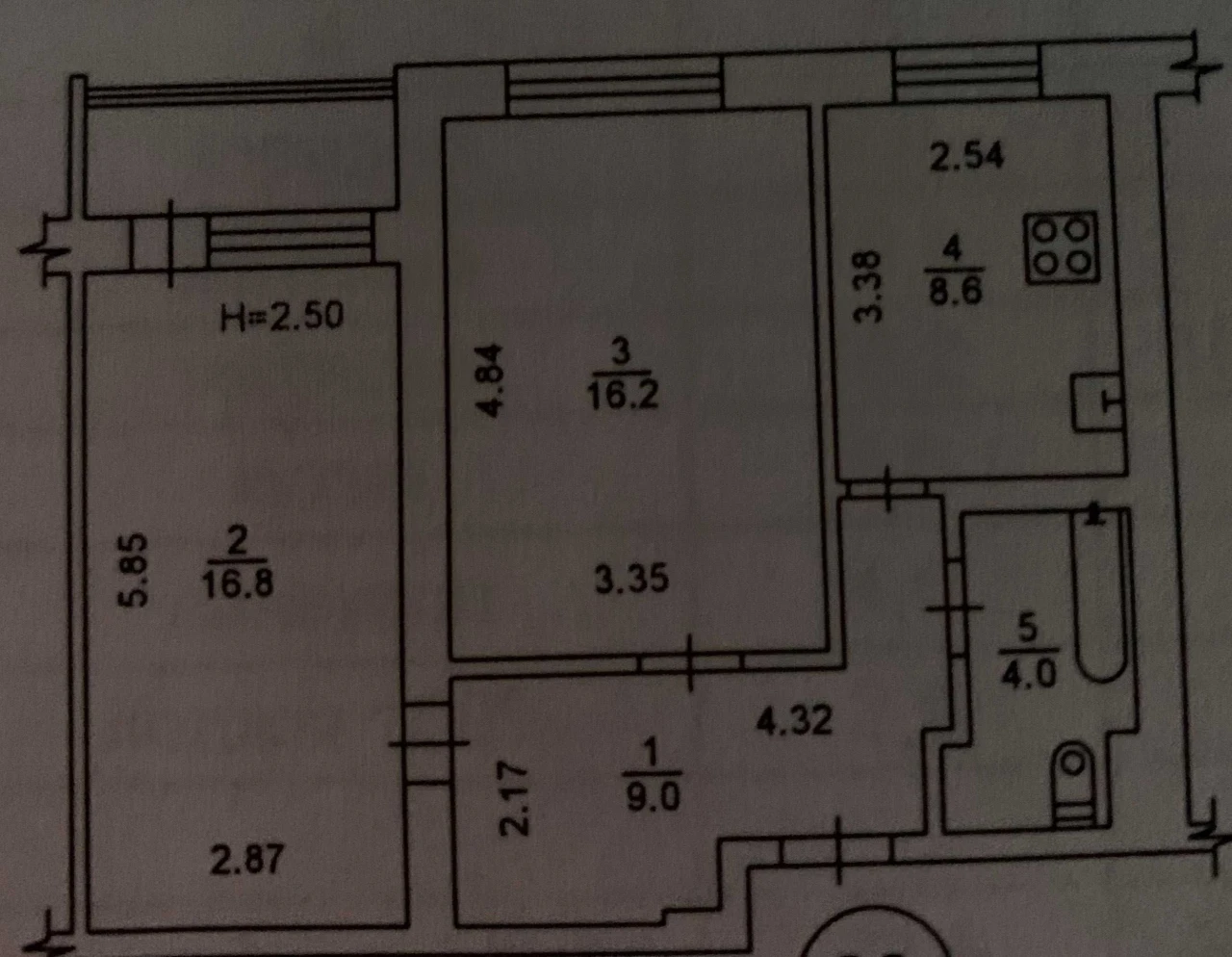 Sale of a 2-bedroom apartment on Shovkynenko Street