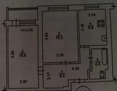 Sale of a 2-bedroom apartment on Shovkynenko Street