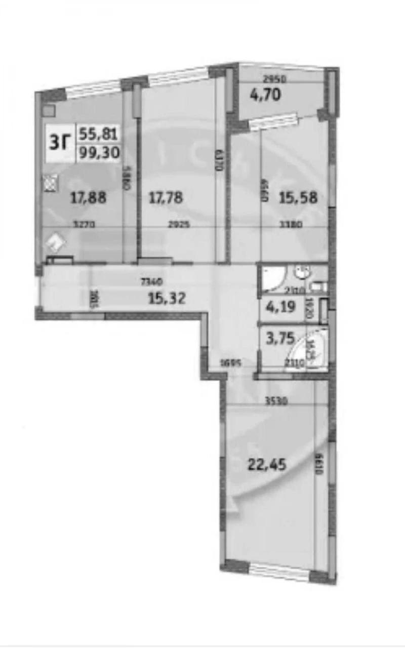 Продаж квартира 3-кімнатна 100 м² | ЖК Італійський квартал |