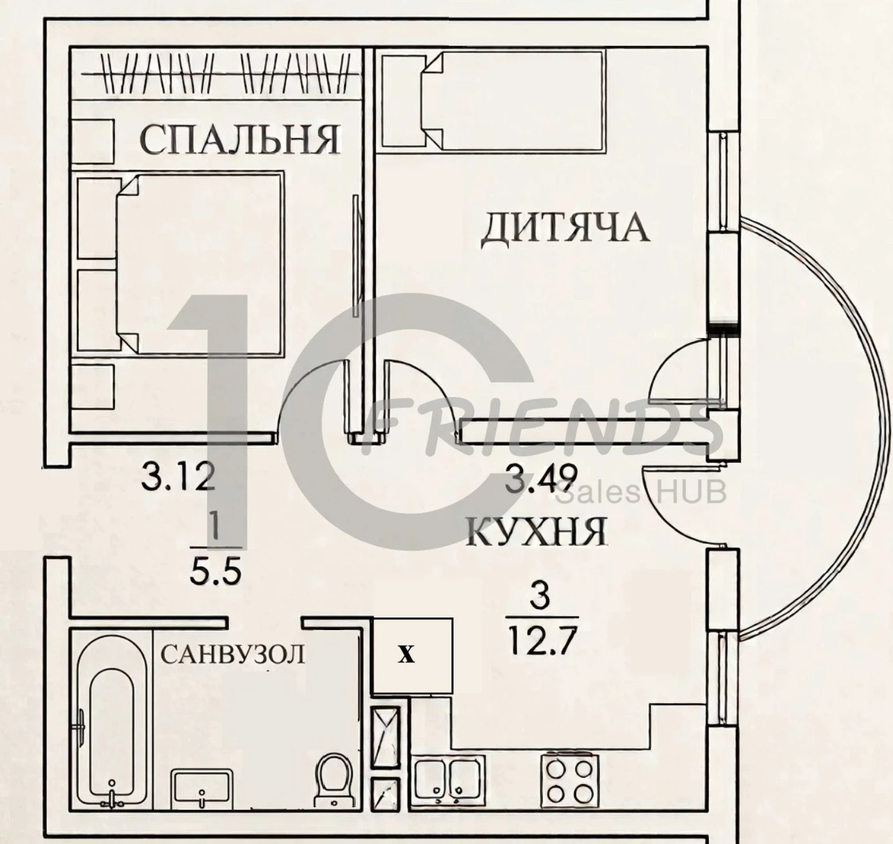 Двокімнатна квартира в ЖК Ліко-Град з ремонтом