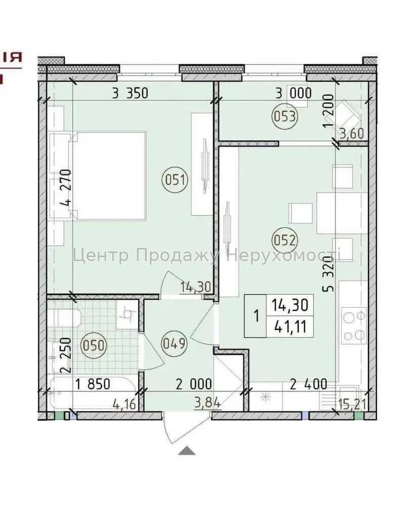 Sale of 1-bedroom apartment, 21/21 floor, 41. 11 m², "Nova Anglia" residential complex
