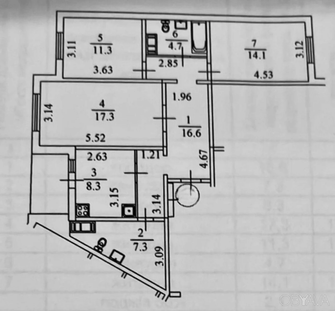 3-комнатная квартира, 79 кв.