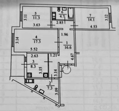 3-комнатная квартира, 79 кв.