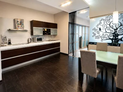 Stylish two-bedroom apartment in the Diplomat Hall residential complex, Zhilanska Street,