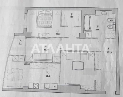 3-комнатная квартира в Аркадии: море в 5 минутах