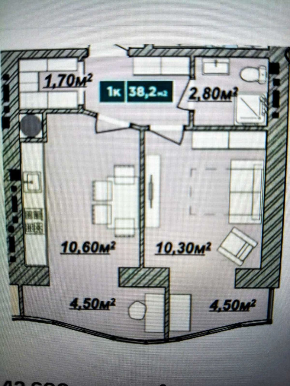 Sale of a one-bedroom apartment in a new district of Ivano-Frankivsk