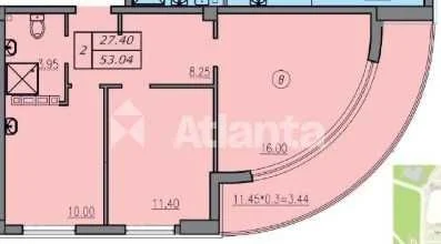 2-комнатная квартира 53 м² в Одессе