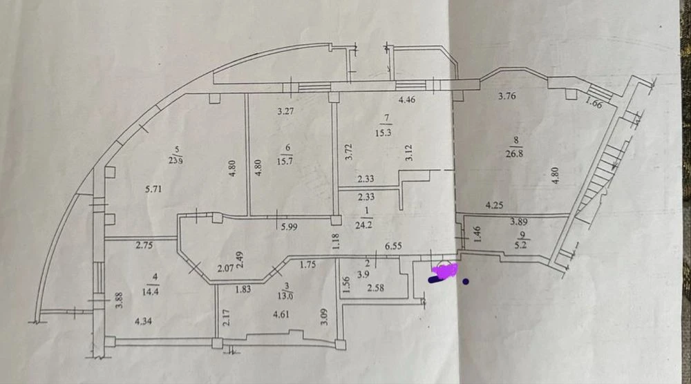 Selling 4 room apartment 150m2 in residential complex MKDU, P. Pole, 1 minute from metro