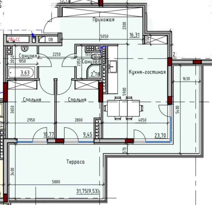 ПРОДАМ Пространство на Дачной 2-комн Квартира у моря с Терра